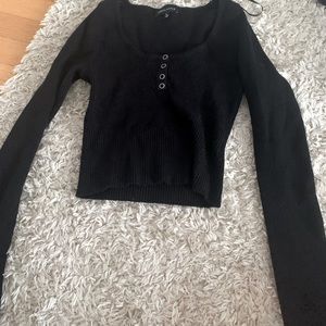 Pacsun Kendall & Kylie long sleep black crop top